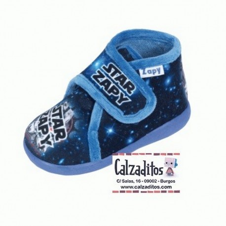Zapatillas de estar en casa de color azul de STAR ZAPY con velcro, de Zapy