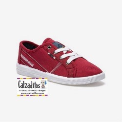 Zapatillas deportivas en lona de color rojo para niño, de Lois