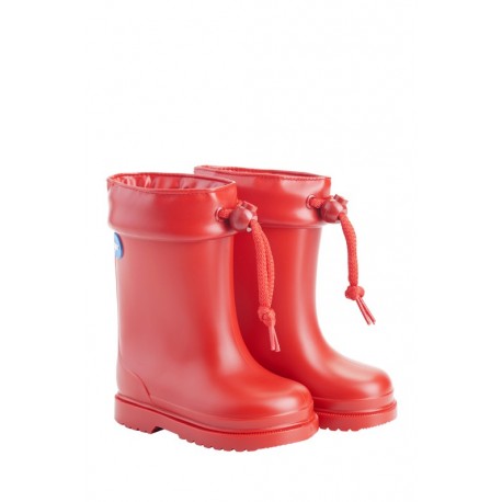 Botas de agua para niño o niña en rojo con borreguito, de Igor
