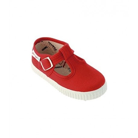 Zapatillas de lona tipo pepito en color rojo, de Victoria