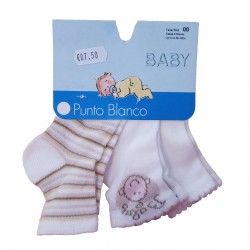 Pack de tres pares de calcetines de bebé de Punto Blanco