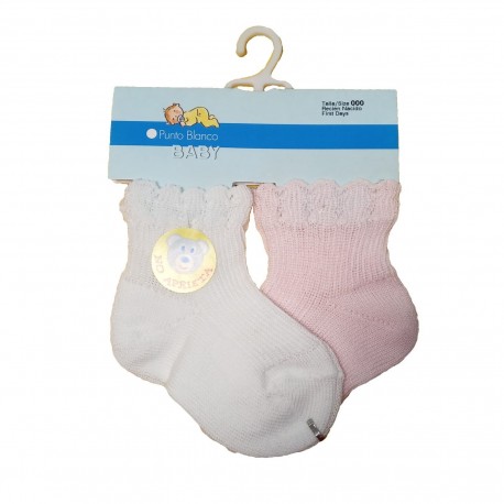 Pack de dos pares de calcetines de bebé de Punto Blanco