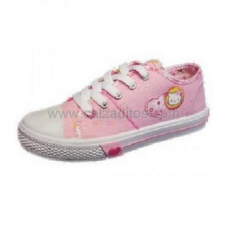 Zapatillas de lona rosa con cordones de Hello Kitty