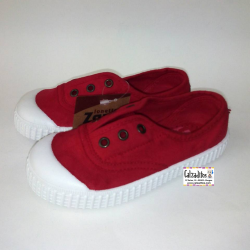Zapatillas de lona con efecto deslavado en color rojo, de Lonettes Zapy