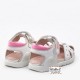 Sandalias para niña en piel blanca combinada con fucsia, de Garvalín Bioevolution